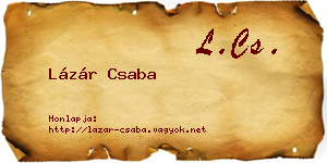 Lázár Csaba névjegykártya
